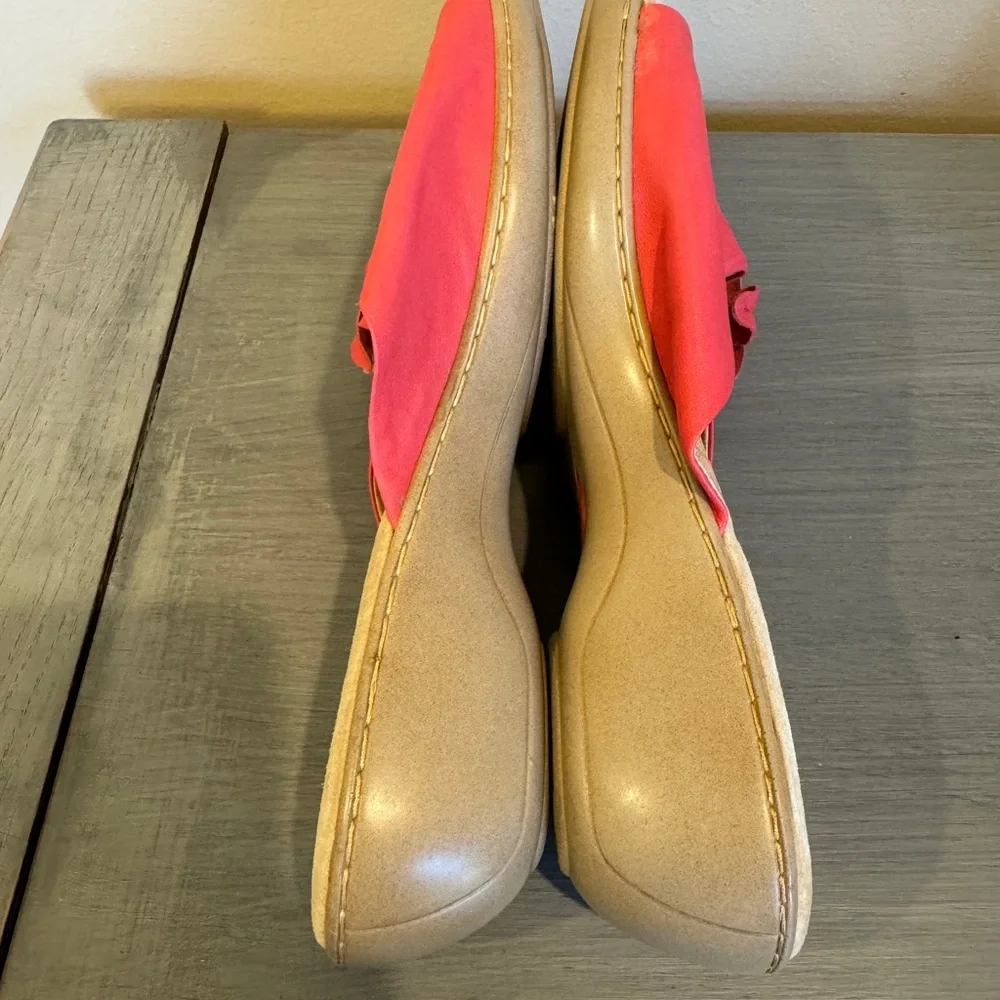 Softspots Pink Coral Leather‎ Open Toe 11 W Style 7302612 Style Floral